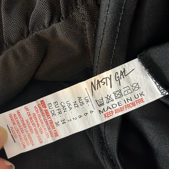 Nasty Gal Mesh Behavior Ruched Sexy Party Black‎ Minin Dress Size 2 - Picture 13 of 13